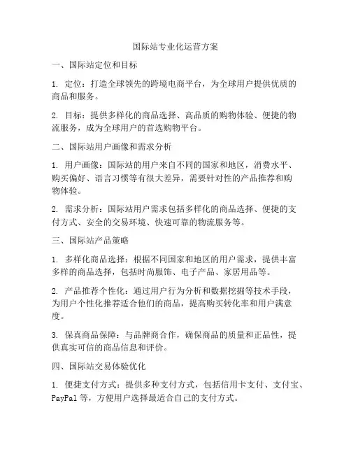 国际站专业化运营方案