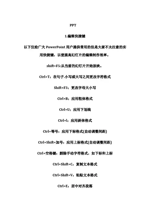 PPT快捷键
