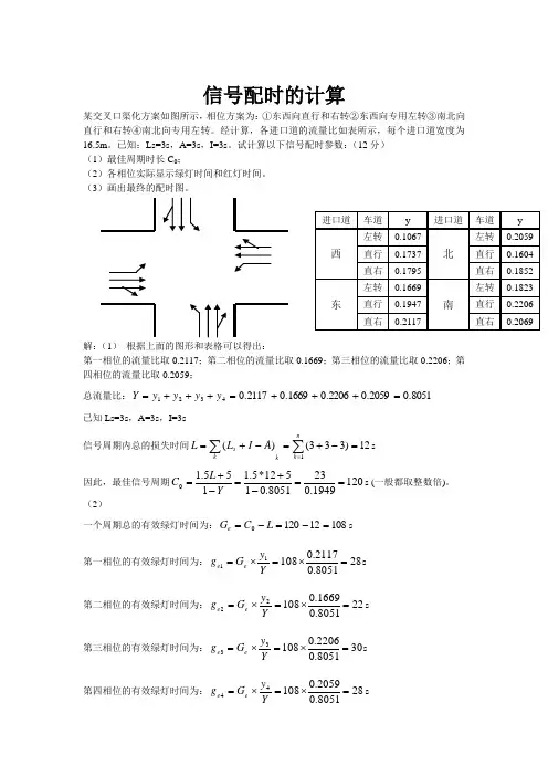 信号配时的计算及答案详解