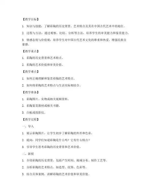 高中美术鉴赏彩陶教案模板