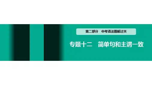 初中英语中考 语法图解过关 专题十二 简单句和主谓一致