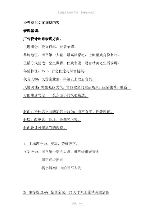 经典楼书文案