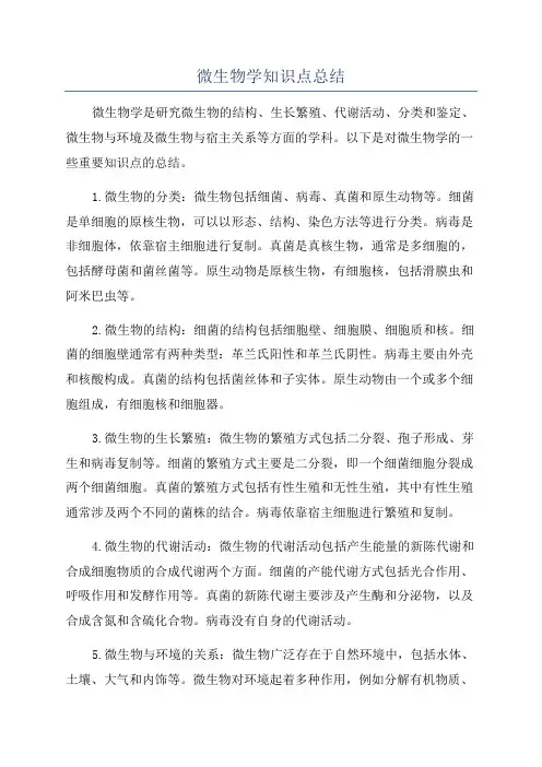 微生物学知识点总结
