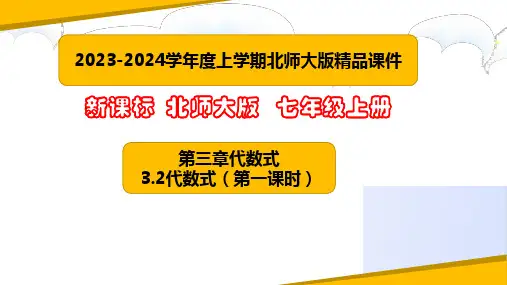 代数式(第一课时)(课件)-2023-2024学年七年级数学上册课堂教学精品系列(北师大版)