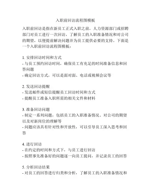 入职前回访流程图模板