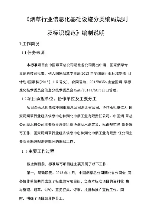烟草行业信息化基础设施分类编码规则及标识规范