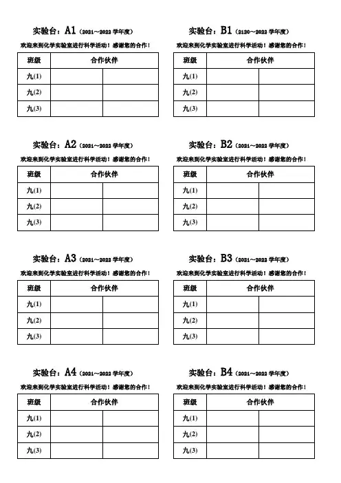 初中化学学生分组实验名单(表格形式)