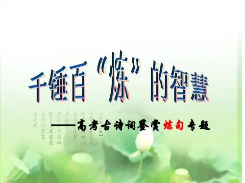 高考古诗词鉴赏炼句 ppt课件