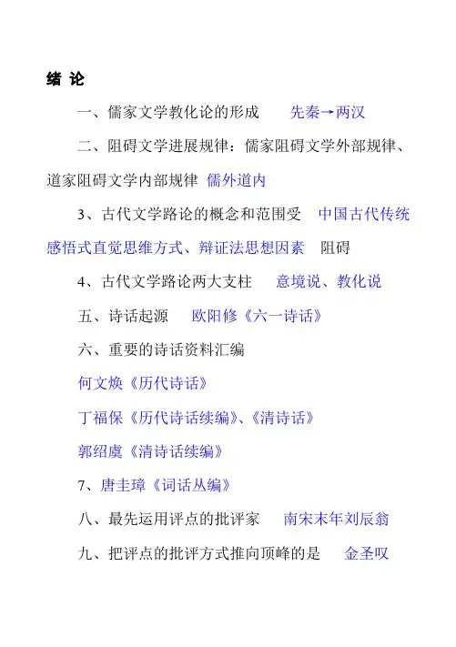 汉语言文学自学考试古代文论温习交流