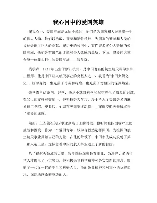 我心目中的爱国英雄