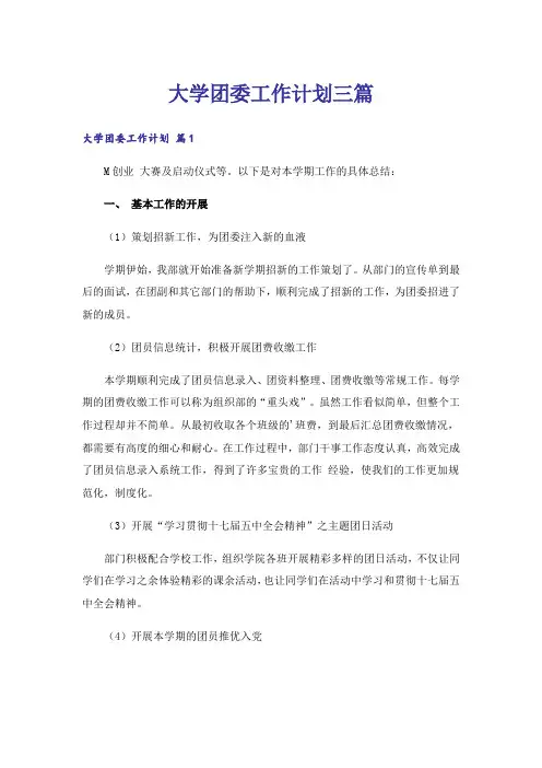 大学团委工作计划三篇_3