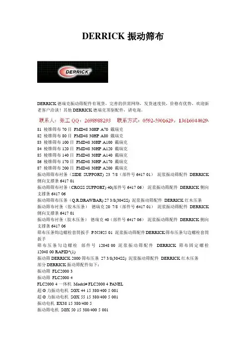 DERRICK振动筛布