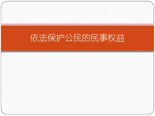 鲁人版九年级道德与法治上册 11.2 依法保护公民的民事权益(17张幻灯片)
