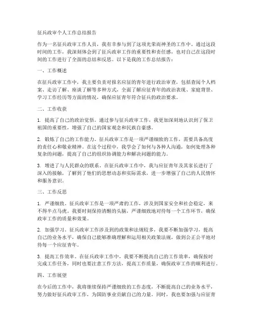 征兵政审个人工作总结报告