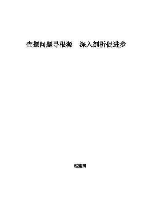 查摆问题寻根源  深入剖析促进步