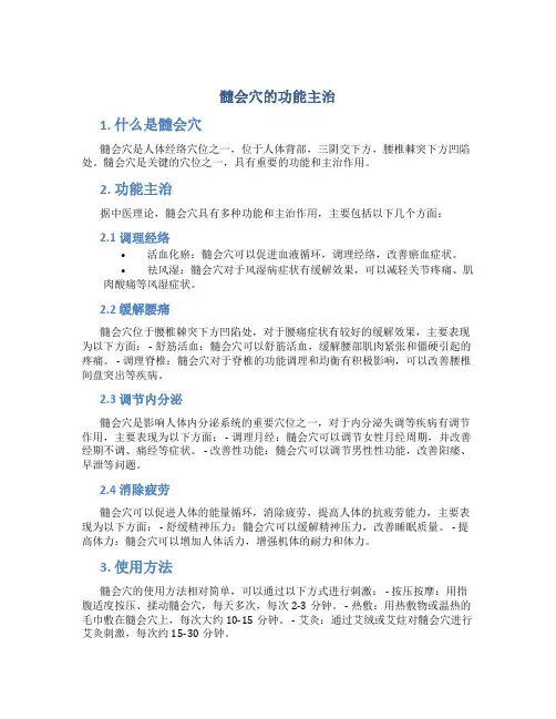 髓会穴的功能主治