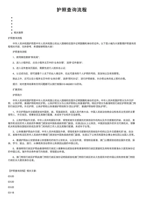 护照查询流程