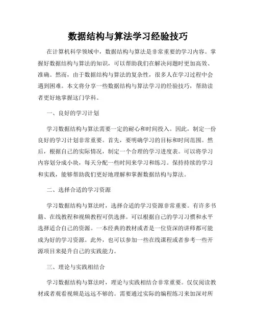 数据结构与算法学习经验技巧
