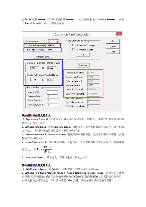 塔菲尔曲线拟合 (上海辰华电化学工作站)