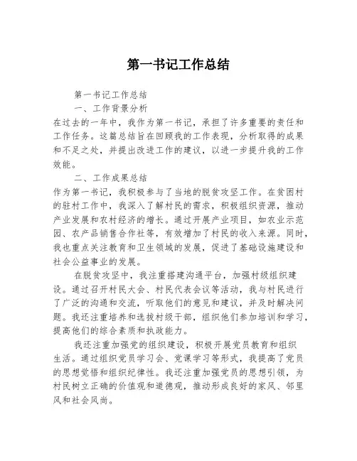 第一书记工作总结