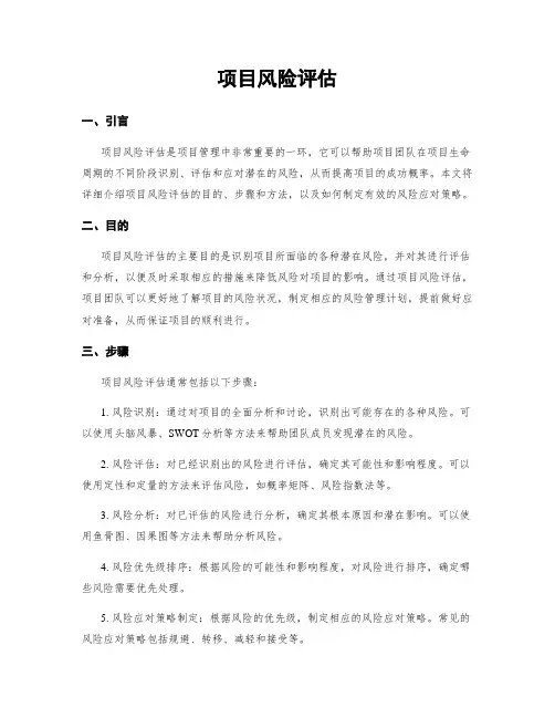 项目风险评估