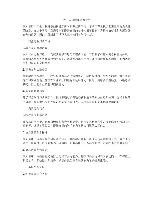 大三未来两年学习计划