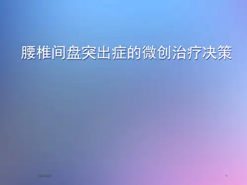 腰椎间盘突出症的微创治疗决策ppt参考课件