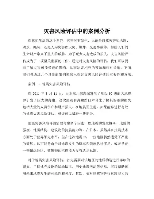 灾害风险评估中的案例分析