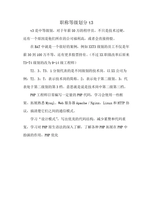 职称等级划分t3