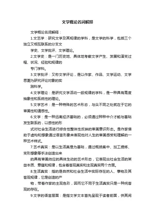 文学概论名词解释
