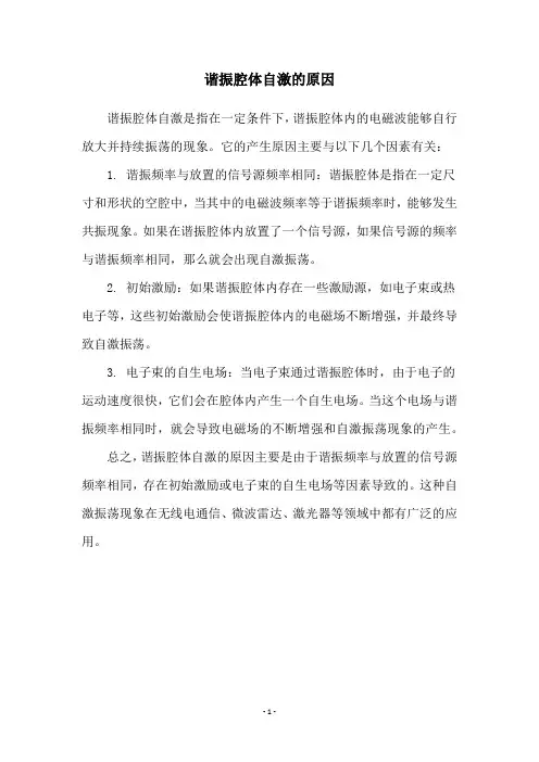 谐振腔体自激的原因