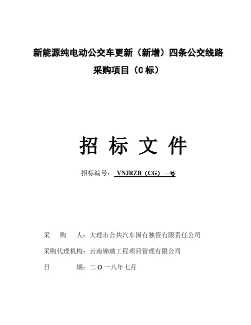 新能源纯电动公交车更新(新增)招投标书范本
