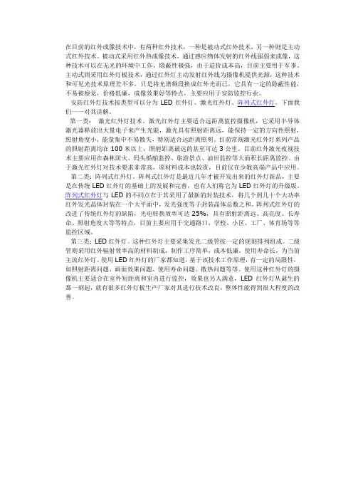 监控红外灯技术分析