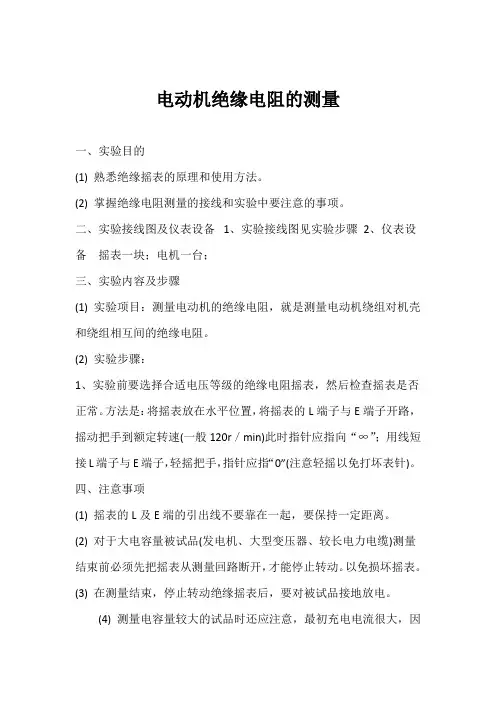 电动机绝缘电阻测量1