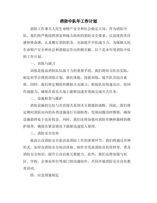 消防中队年工作计划 (2)