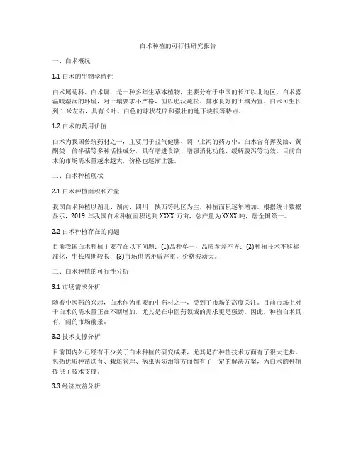 白术种植的可行性研究报告
