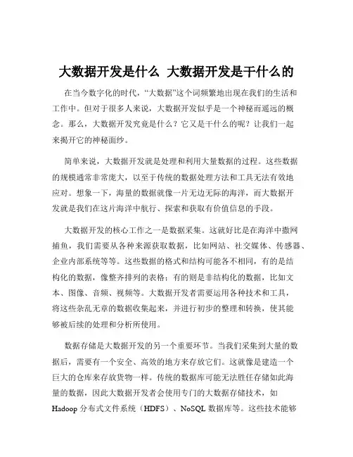 大数据开发是什么  大数据开发是干什么的