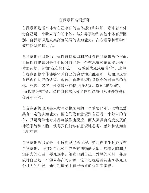 自我意识名词解释