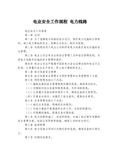 电业安全工作规程 电力线路