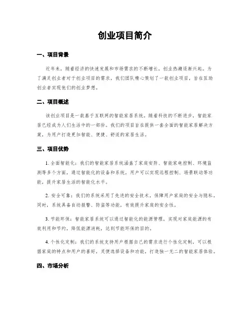 创业项目简介