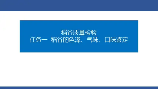 稻谷质量检验