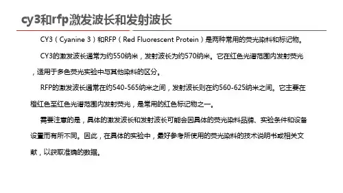 cy3和rfp激发波长和发射波长