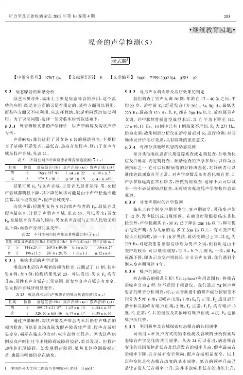 嗓音的声学检测(5)