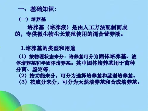 微生物的实验室培养 上课用(共47张PPT)
