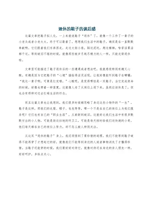 退休的鞋子的读后感