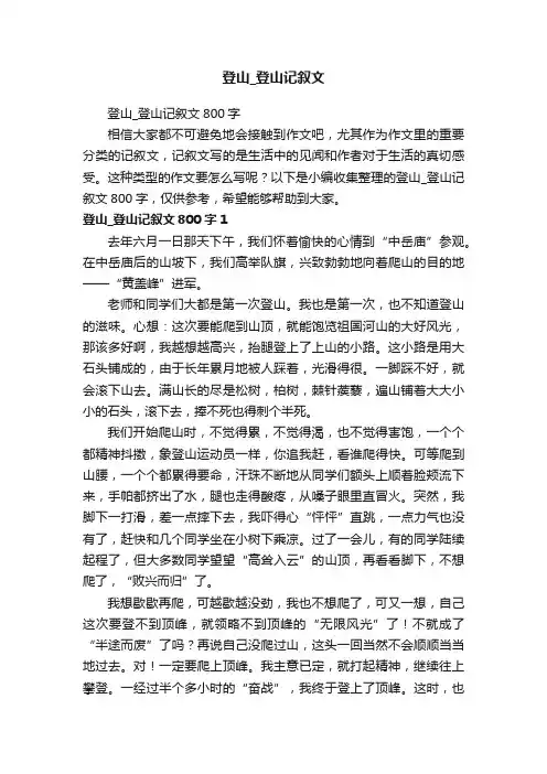登山_登山记叙文800字