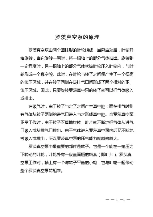 罗茨真空泵的原理