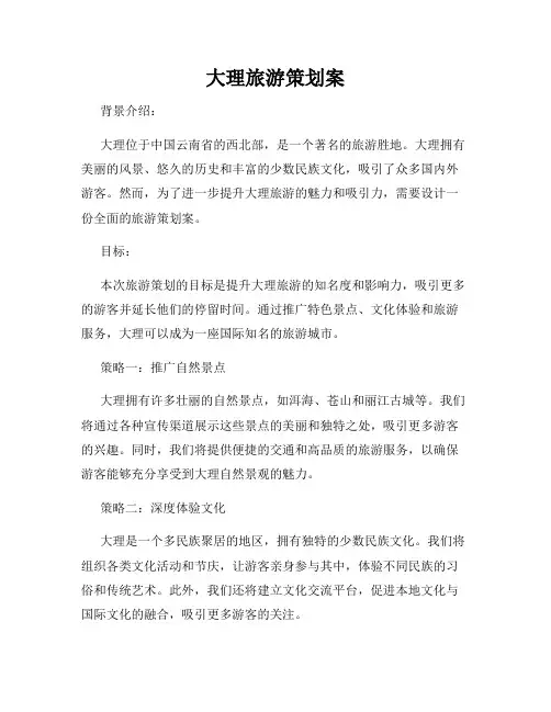 大理旅游策划案