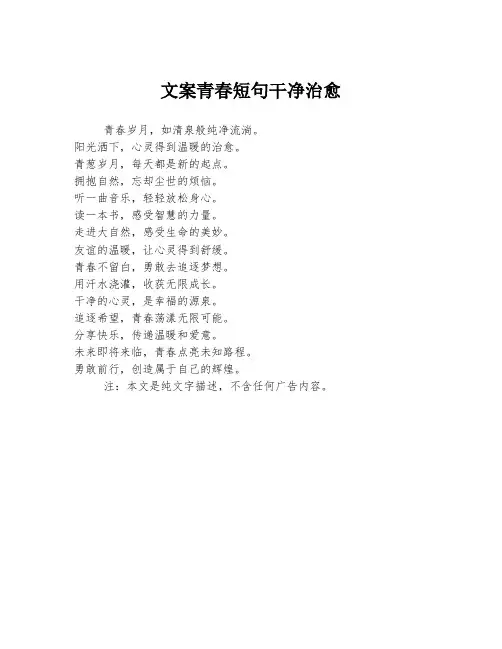文案青春短句干净治愈