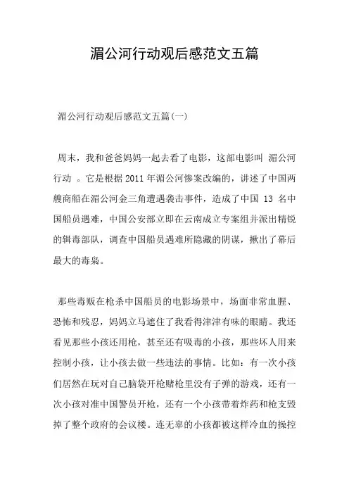 湄公河行动观后感范文五篇
